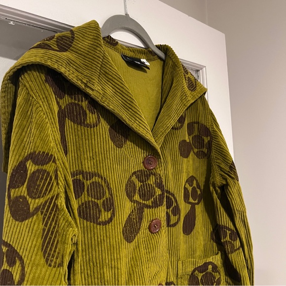 Big Bud Press Mushroom Paint Stamp Sailor Corduroy Cropped Jacket Size Medium - Picture 6 of 14